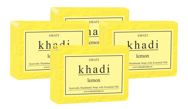 Khadi   Ayurvedic &  Natural Handmade Soap - LEMON 500g (4 * 125 gms)
