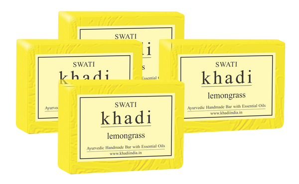 Khadi  Ayurvedic & Natural  Handmade Soap Lemongrass  Combo (4*125 Gms)