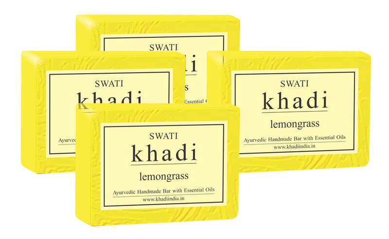 Khadi  Ayurvedic & Natural  Handmade Soap Lemongrass  Combo (4*125 Gms)