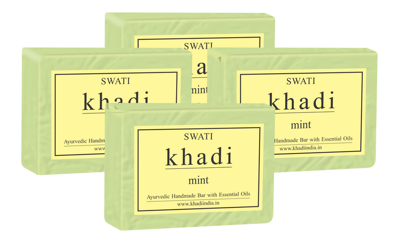 Khadi  Ayurvedic & Natural  Handmade Soap Mint  Combo (4*125 Gms)