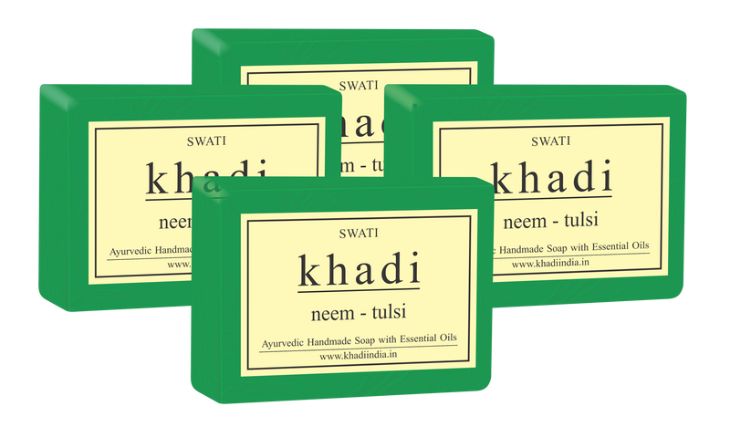 Khadi  Ayurvedic & Natural  Handmade Soap Neem & Tulsi  Combo (4*125 Gms)