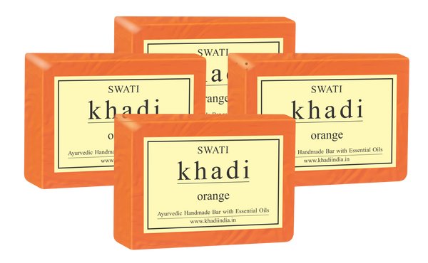 Khadi  Ayurvedic & Natural  Handmade Soap Orange  Combo (4*125 Gms)