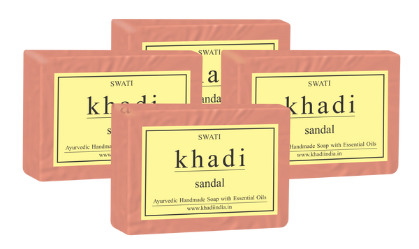 Khadi   Ayurvedic  &  Natural  Handmade Soap Sandal  Combo (4*125 Gms)