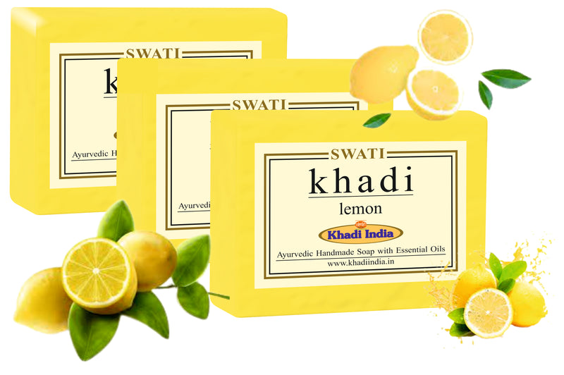 Khadi  Ayurvedic & Natural   Handmade Soap LEMON 3 pec