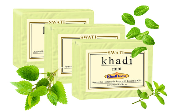 Khadi  Ayurvedic & Natural  Handmade Soap MINT 3 pec