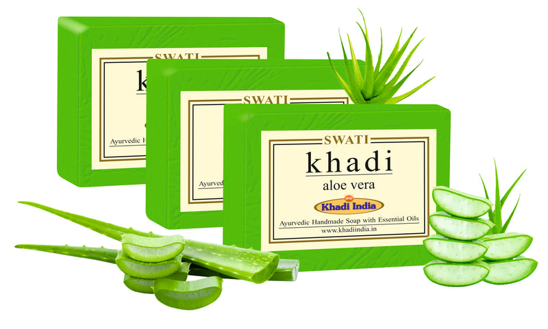 Khadi  Ayurvedic & Natural  Handmade Soap NEEM & ALOE VERA 3 pec