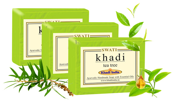 Khadi  Ayurvedic & Natural  Handmade Soap TEA TREE 3 pec