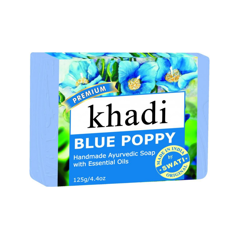 Khadi Premium Blue Poppy Soap 125 Gm.