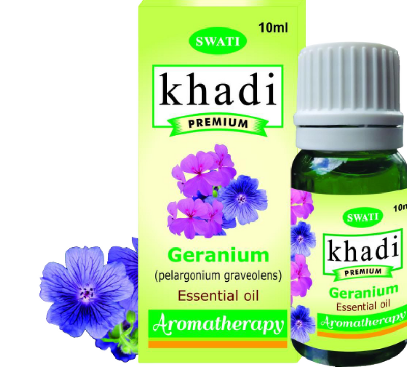 Khadi Premium Essential Oil Geranium (Pelargonium Graveolens) 10 Ml
