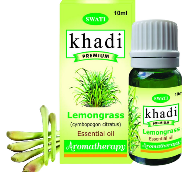 Khadi Premium Essential Oil Lemongrass (Cymbopogon Citratus) 10 Ml