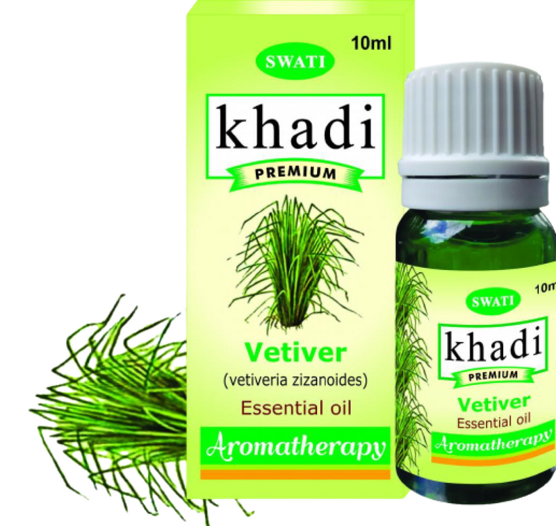 Khadi Premium Essential Oil Vetiver (Vetiveria Zizanoides) 10 Ml