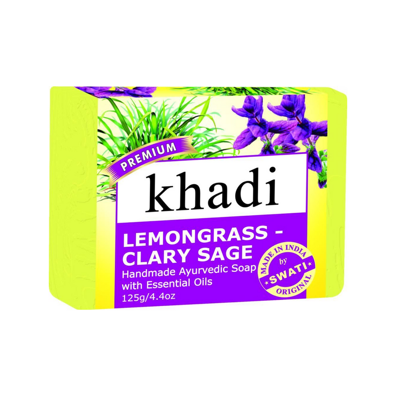 Khadi Premium Lemongrass - Clary Sage Soap 125 Gm