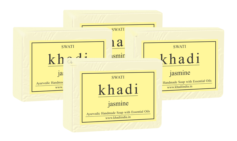 Khadi  Ayurvedic  &  Natural  Handmade Soap JASMINE  Combo (4*125 Gms)