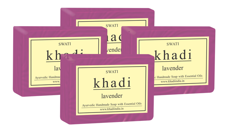 KHADI   AYURVEDIC & Natural  HANDMADE SOAP LAVENDER COMBO (4*125 GMS)